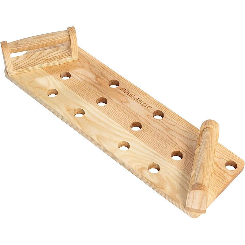 10 in 1 Massivholz Push Up Stands Board für tragbares Fitnessstudio in Weiß/Schwarz/Holzfarbe