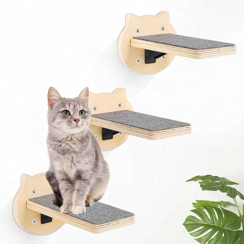 Hundetraining 3-Packs Katze Kletterregale Wandmontierte Katze Wandschritte mit Kratzer