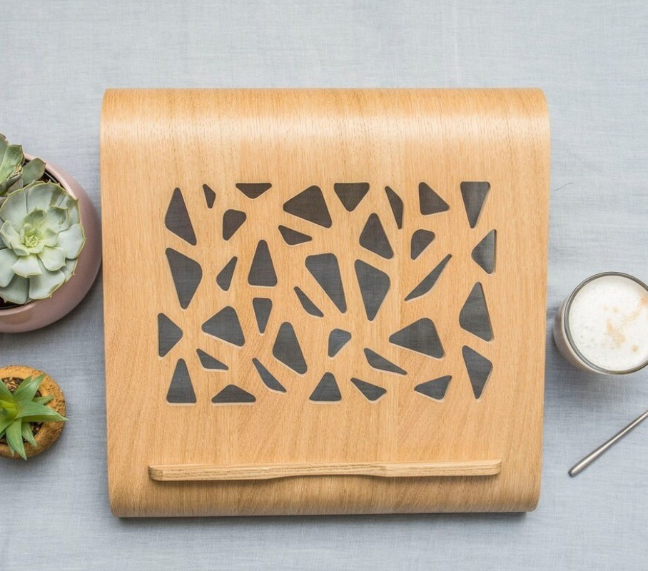 Funktionale Holz-Laptop-Stand Platzeinsparung Kühlung Lüftung Computer Schreibtisch-Raiser