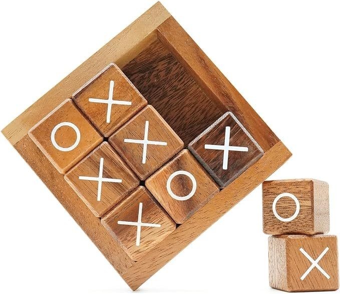 Handgefertigt 4 Zoll Holz Tic Tac Toe Kaffeetisch für Schreibtisch und Wohnzimmer Dekoration
