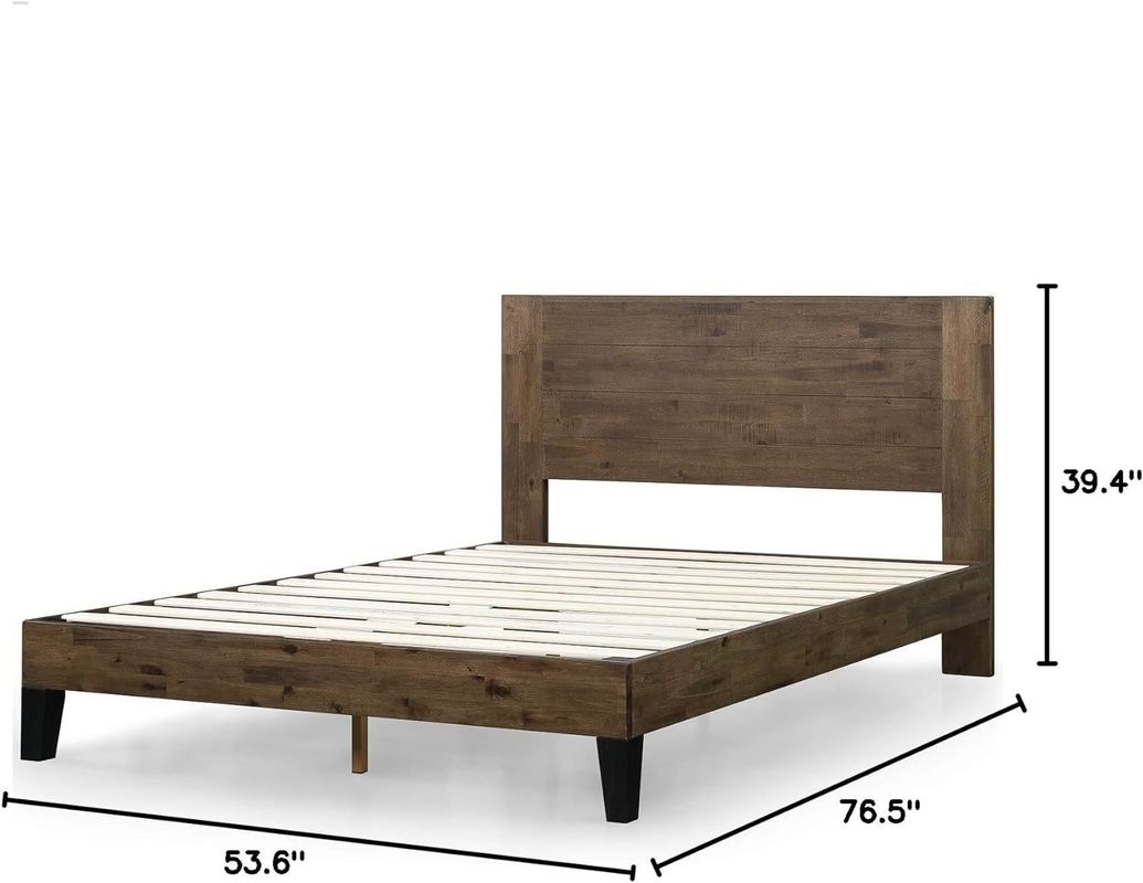 Hochmenge Kiefernholz-Plattform-Bettrahmen mit Kopfteil und Holzplattenstütze