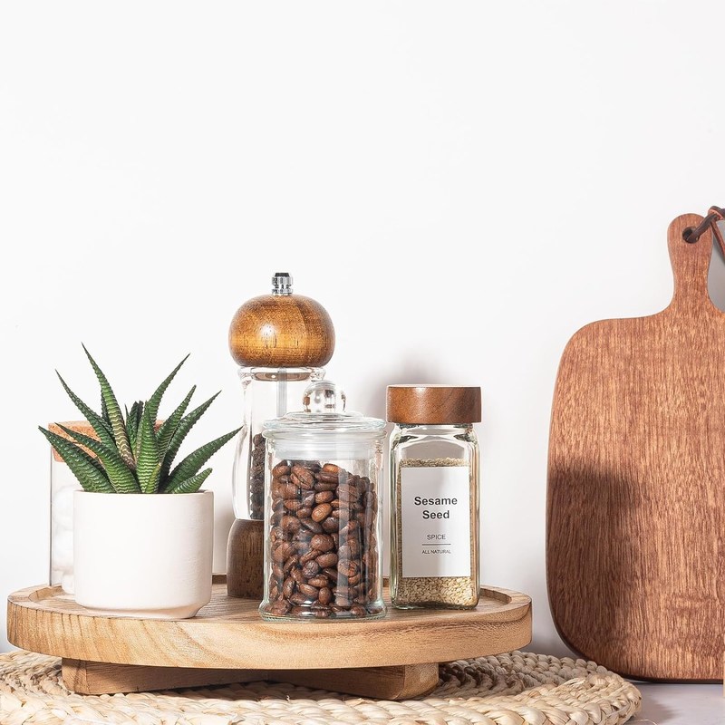 Siebenschirmdruck Holz rundes Dekorationsfach 10" Holzorganisator für Badezimmerzähler