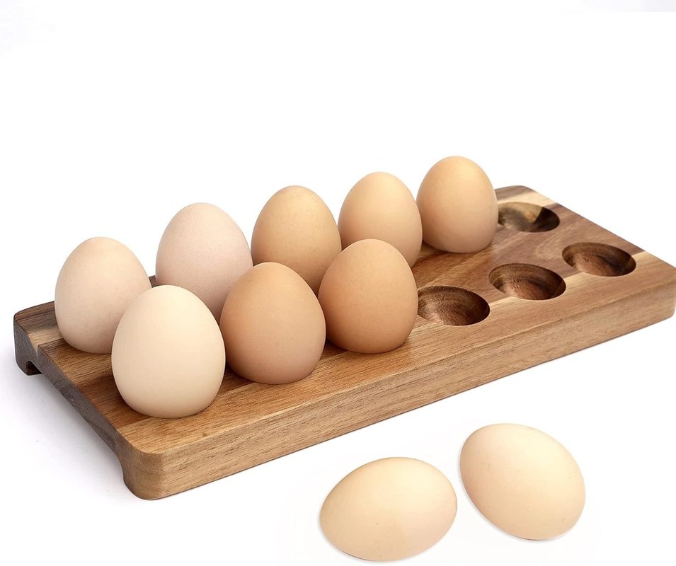 Holzbehälter für Eier aus Massivholz