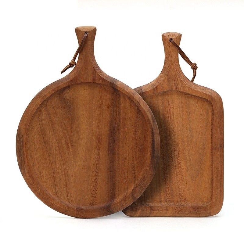 13 Zoll rundes Holz-Pizza-Tray mit Windkonstruktion und umweltfreundlichem Material