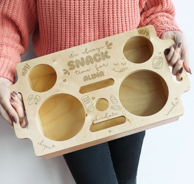 Nicht faltbares Regal Holzcouchbar Snack-Tablett Platzsparende Aufbewahrung für kleine Räume