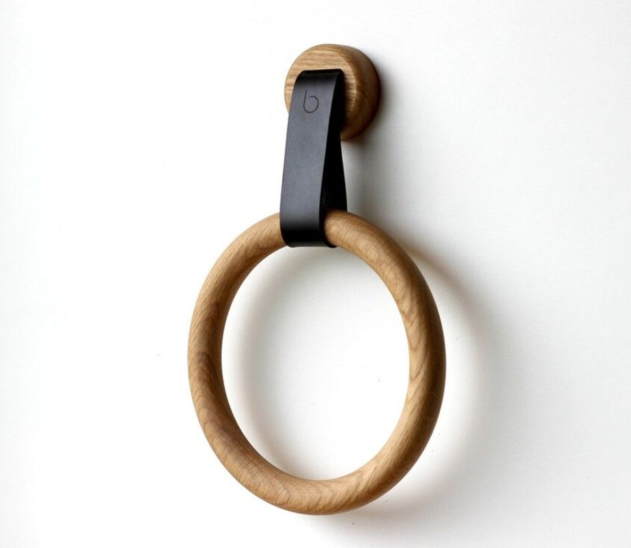 Öko-freundliche Holztücherhalter Ring für Badezimmer Dekor Einzelige Stufe Lagerhalter Racks