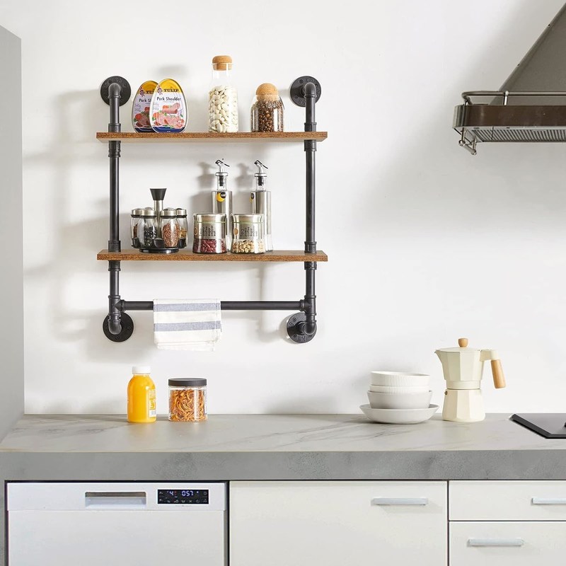 Home Appliance Wandbildschirm Bücherregal Industrie Rohrregal für Küche Büro-Speicher