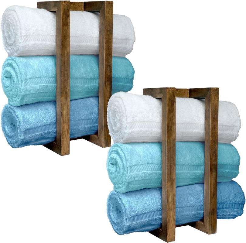 202405 Holztücherregal an der Wand nach Ihren Wünschen