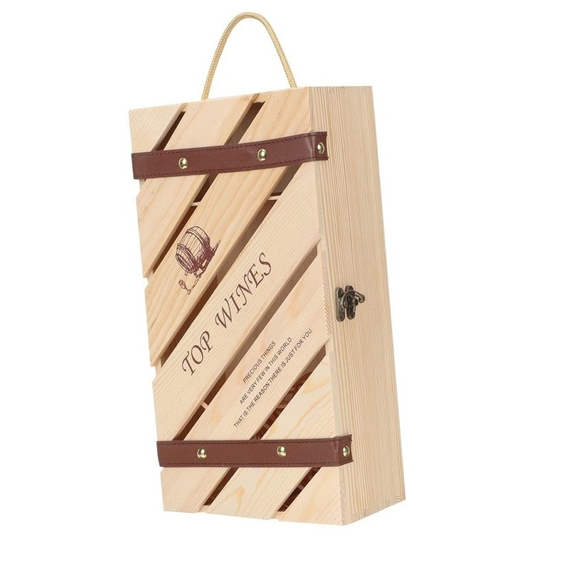 Customized Logo akzeptable Holz Weinkasse für Rotwein Flasche Geschenkbehälter Box