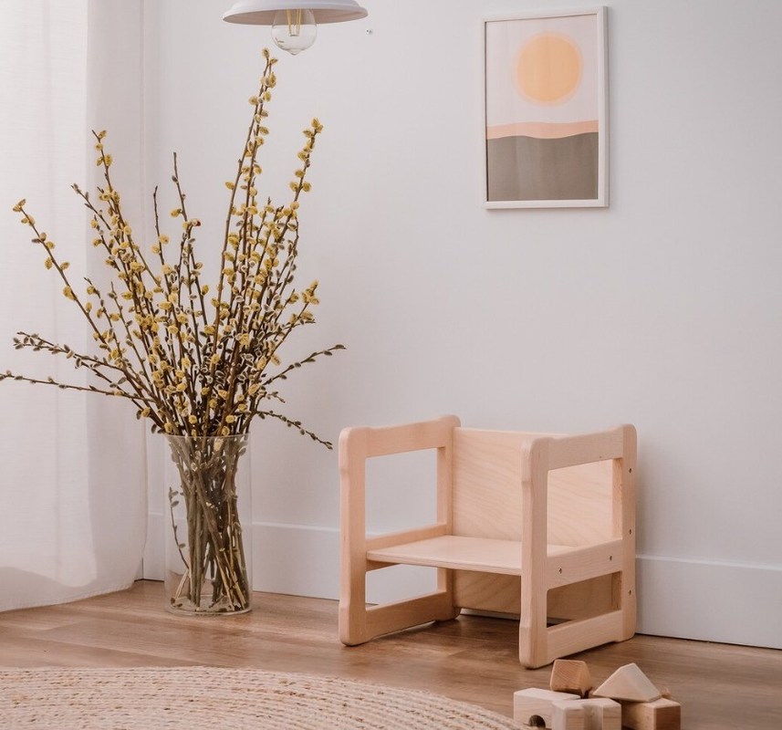 Speicherplatzfunktion 202406 Montessori Holz-Multifunktionsstuhl