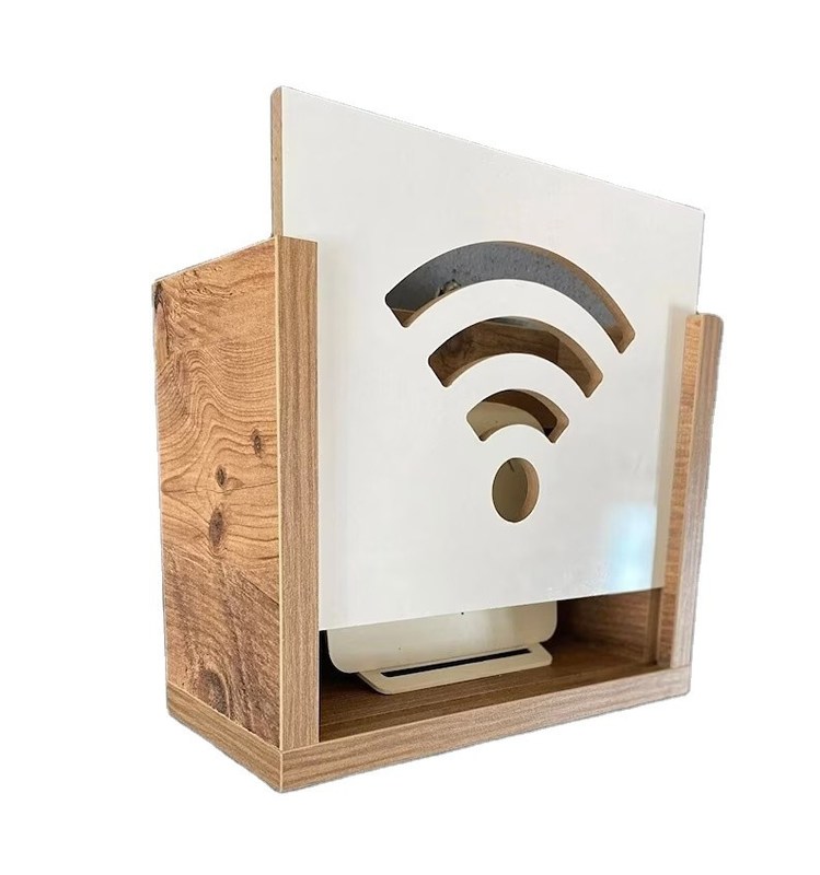 Verbrannte Wand Router verstecken Internet-Modem Speicher mit Holz dekorative Wifi-Box