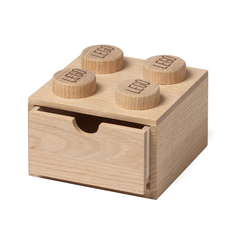 Bestellung auf Wunsch akzeptiert Lego Holz Schreibtisch Schublade 4 Seife Eichenbox für Kinderschmuck