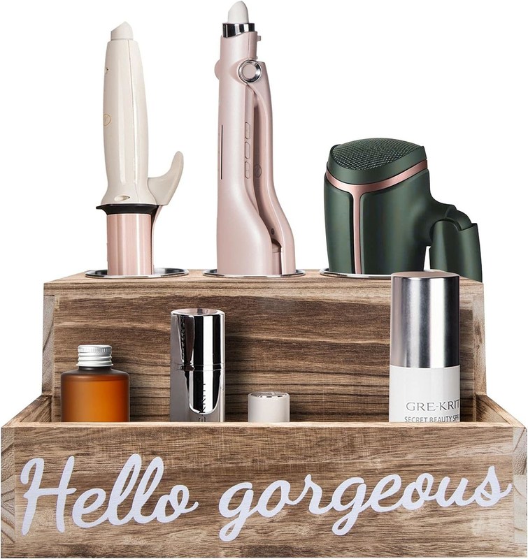 Halten Sie Ihr Badezimmer mühelos sauber mit diesem Holz-Haartrockner- und -Gelenkhalter