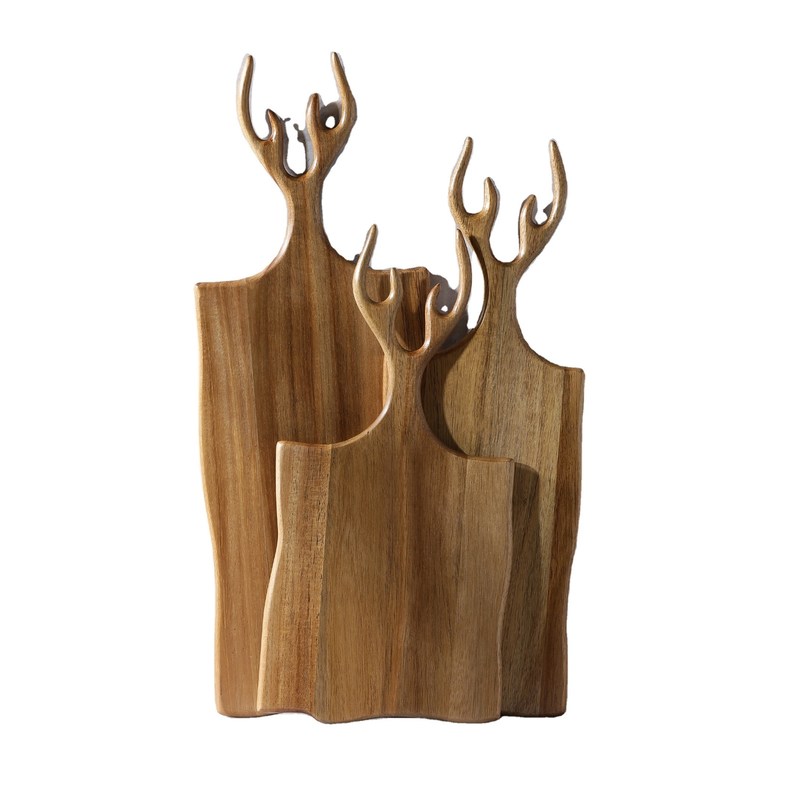 Mehrzweck-Oliven-Akazien-Schnittbretter 3er-Satz mit Handgriff