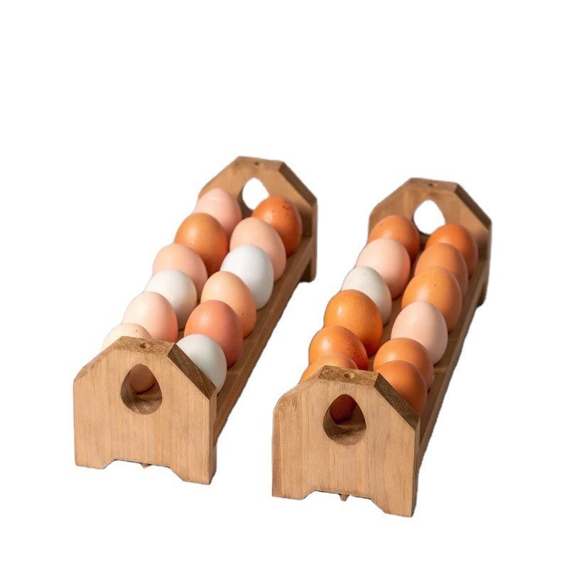 Holz-Eierkarton-Tray Handgefertigt Bambus oder Holz-Eierhalter für die Bauernhausküche