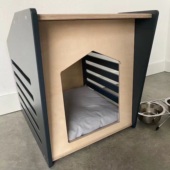 Modernes Holz Wandmontiertes Katzenstall Klappbares Haus für Haustiere im Innenraum mit individuellem Design