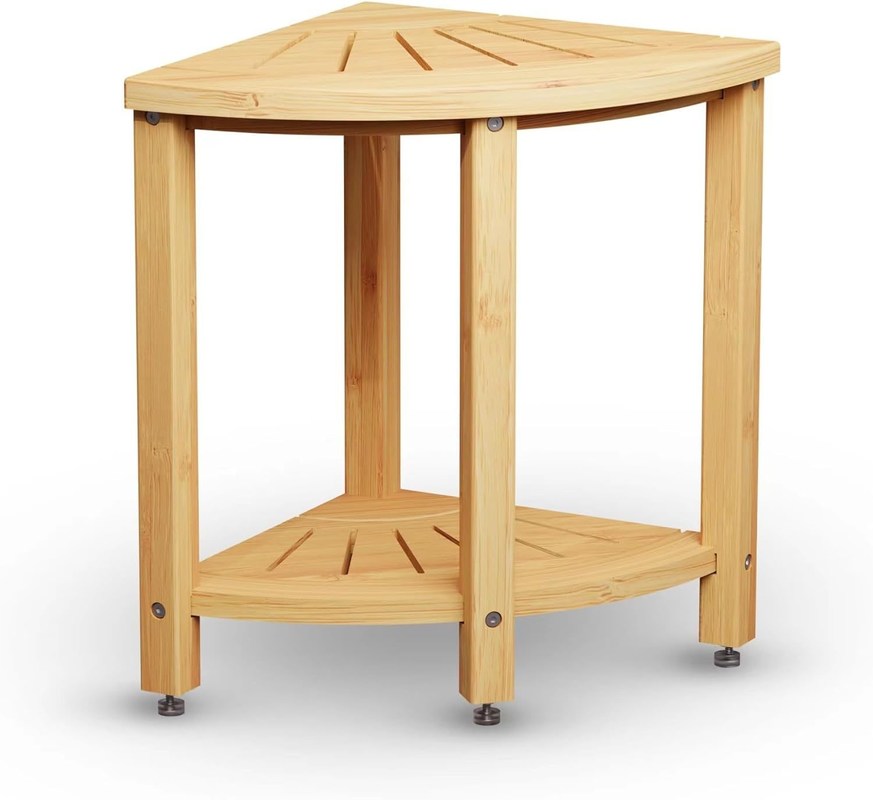 Kein zusammengefalteter Bamboo-Badezimmer-Duschhocker mit Regal Das ultimative Bad
