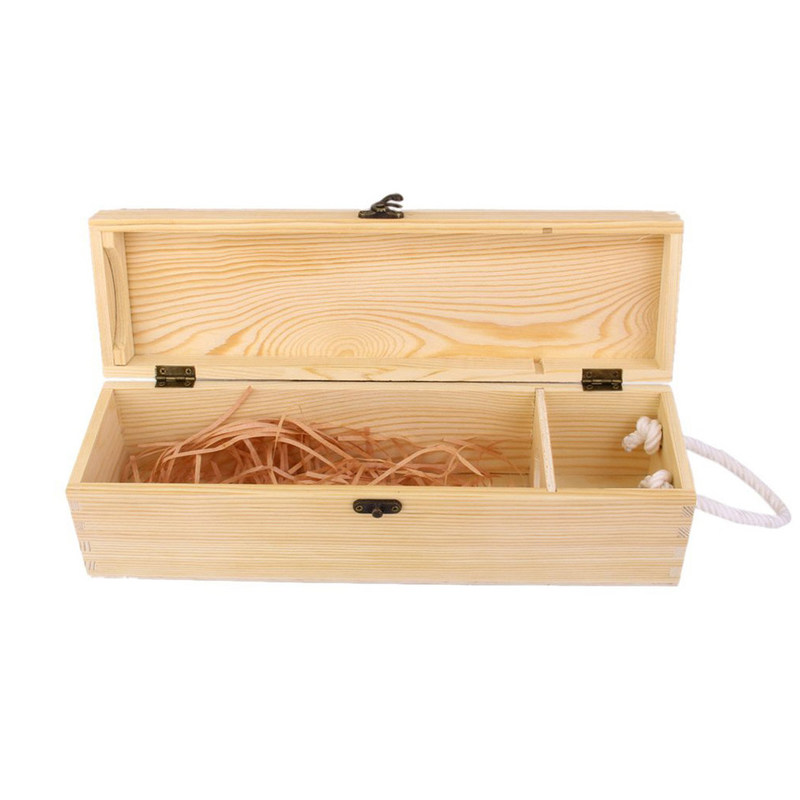 Industriegetränke 750 ml Weinkiste aus Kiefernholz mit einfachem Design und natürlicher Farbe