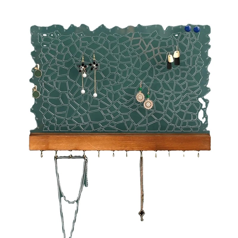 Funktionales Design Holz-Floating-Regal Acryl-Ohrring-Display für das personalisierte Logo