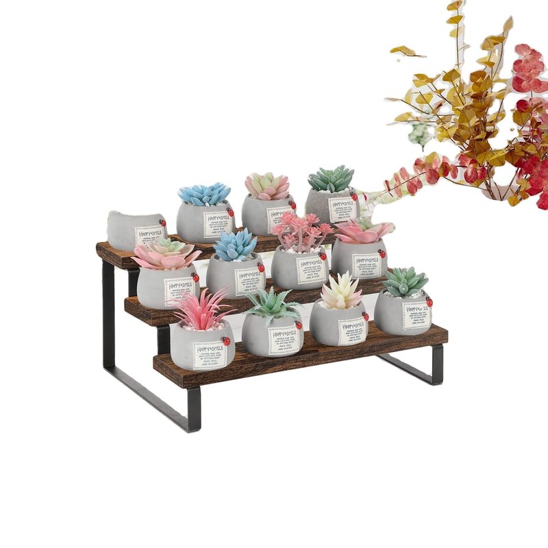 Holz-Display-Stand Funktion Platz sparen 3 Stufe Küche Zähler Gewürzregal Organisator