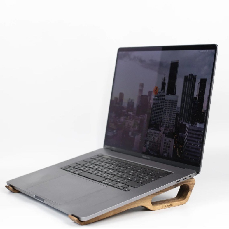 Holz Laptop Halter für Macbook Platz- und stilvolles Schreibtisch-Zubehör