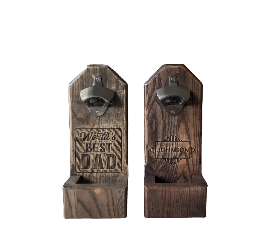 Holzgriff Bierflaschenöffner Idealer Trauzeugen-Geschenk mit personalisiertem Logo