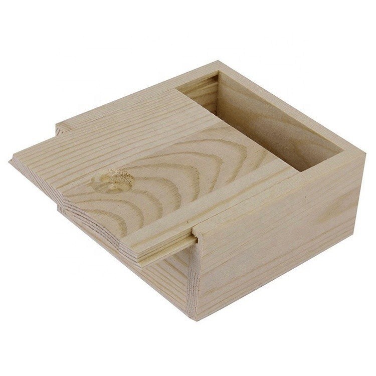Holzgeschenk- und Handwerkskarton mit Gleitdeckel Bestellung akzeptiert 8.4x8.4x4.1cm