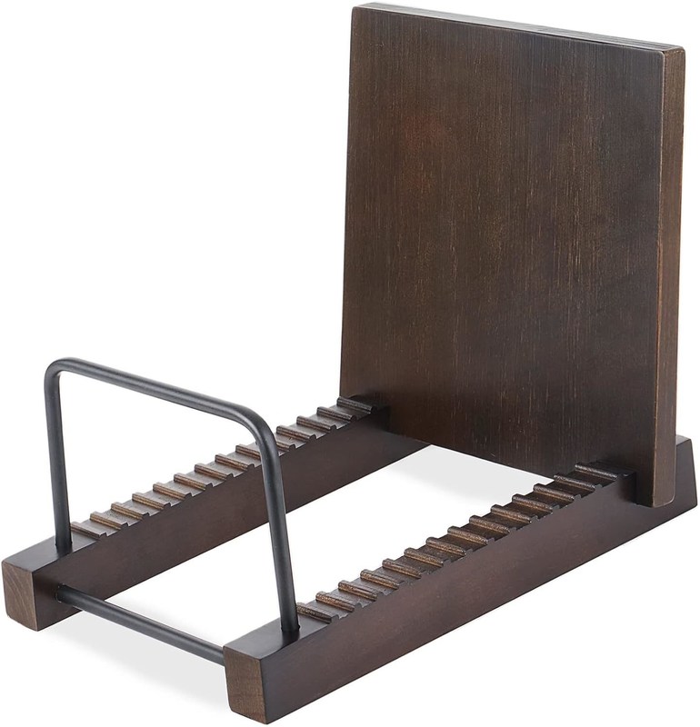 Holz-Plattenhalter-Stand-Alben-Speicher-Stand-Platten-Display-Rack für Heimdekoration Regal