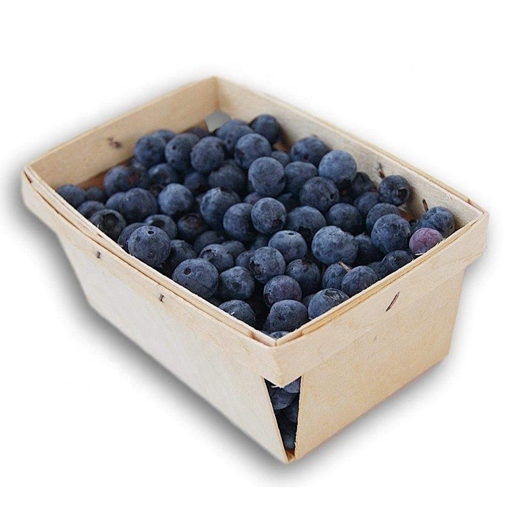 Handgefertigtes Industriegeschenk Handwerk 4x4 Zoll Veneer Holzkiste zum Sammeln von Früchten und Beeren