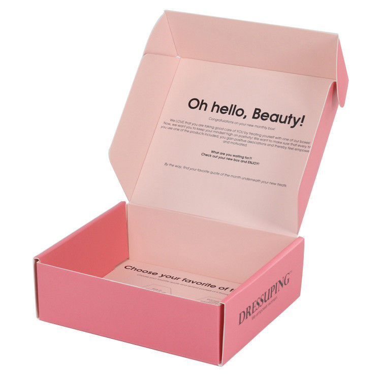 Custom Matt Lamination Druck rosa Kosmetik Set Versand Mailer Box für Hautpflege