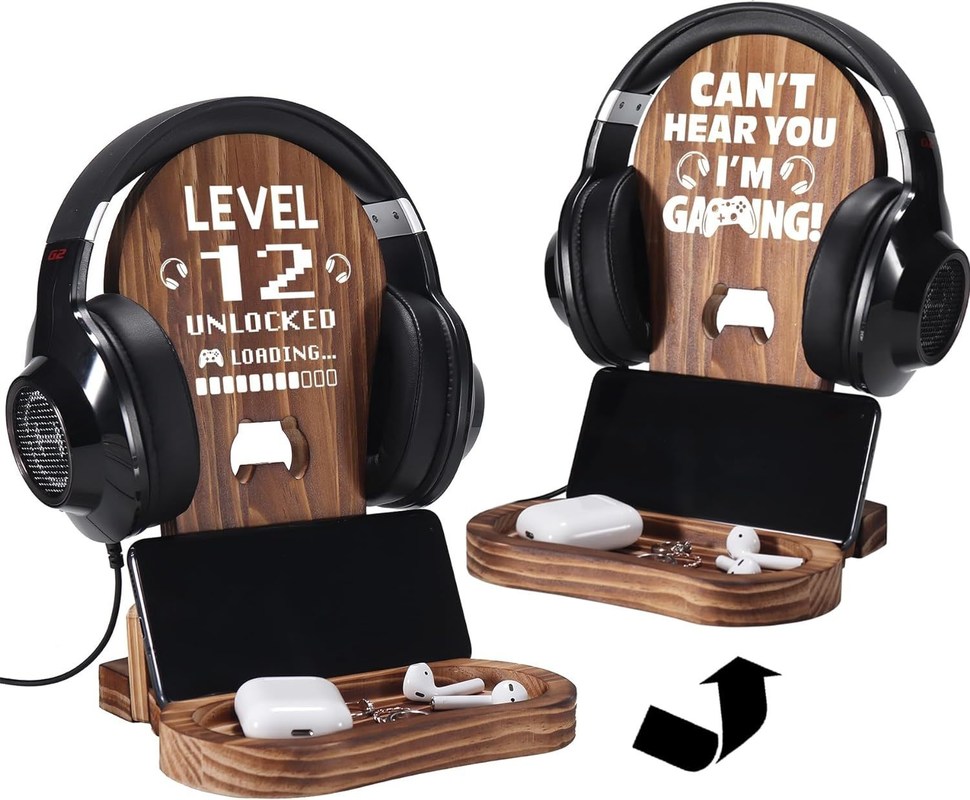 Hotel Wohnzimmer Bad Dekoration Holz Headset Stand Dekorationen für Gamer Teenager Boy