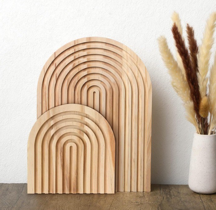 Customized Logo Akzeptable Regenbogen-Form Holz Schneidebrett für die Heimküche Dekoration