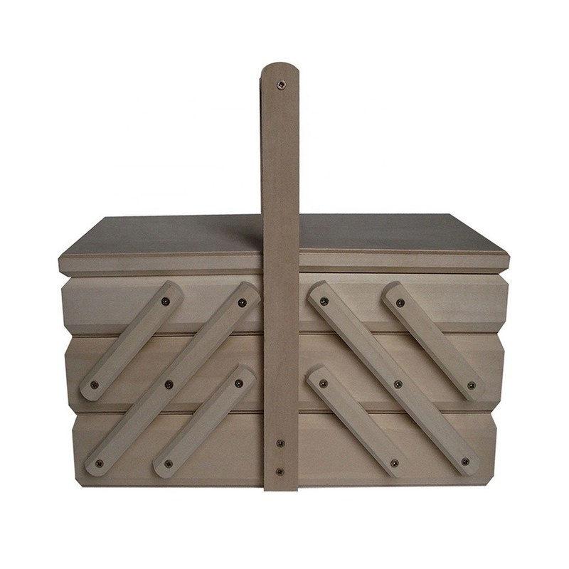 Maßgeschneidertes Näh-Set mit Holz-Näh-Box Kiefer Holz Farbe Raum Auswahl