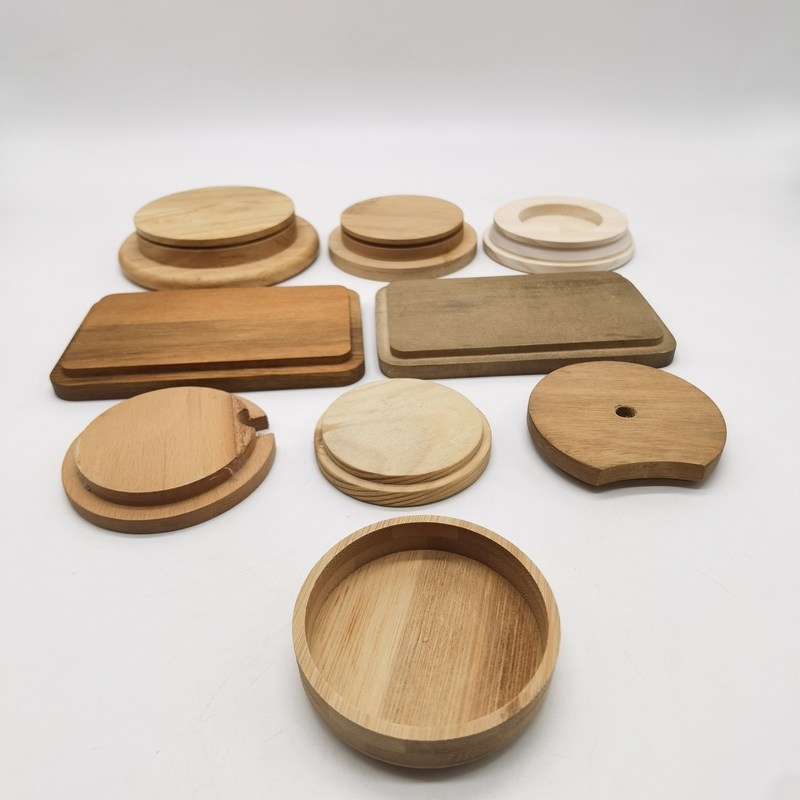Acacia Buche Walnuss Kiefer Bambus Kautschuk Eiche Kirsche Massiv MDF Kork Kerze Holzdeckel