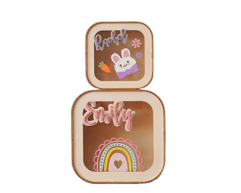 Pinienholz-Geldschachtel Montessori-Zimmer Kinderzimmer Dekor Holz-Geldschachtel Geschenk für Tochter