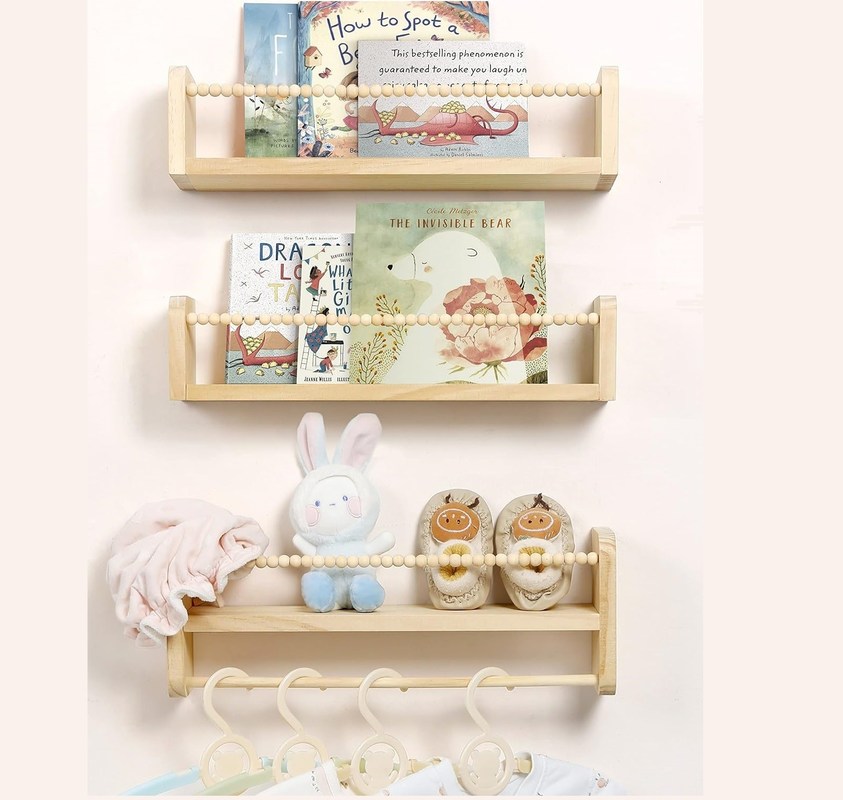 Wohnungsbau Funktionsdesign Kinder Holz gehängtes Regal für Kinderzimmer Dekoration