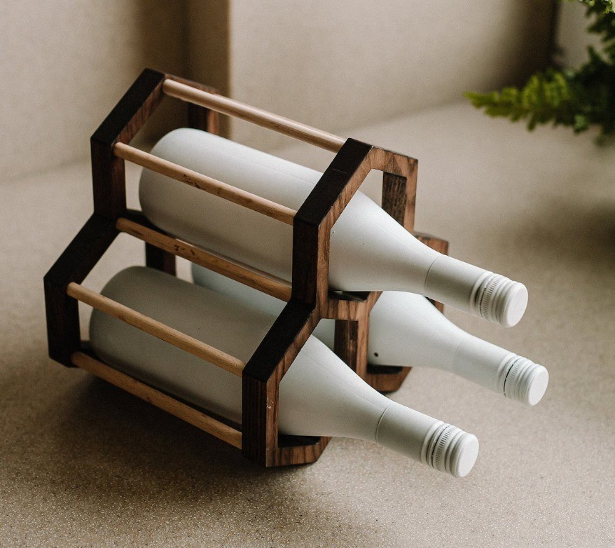 Funktionssparende Fläche 202404 Holz-Honeyball-Weinhalter Stehendes Weinflaschenregal