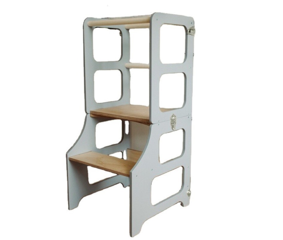 Postverpackung Wohnzimmer Küche Turm 3in1 Klappsteiger Stuhl Schreibtisch Rutsche für Kinder