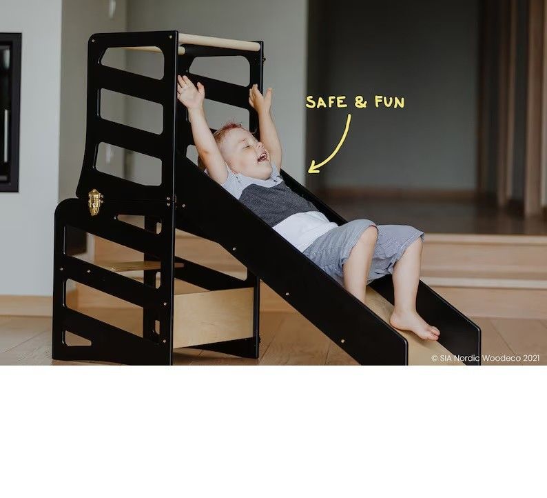 All-Season Foldable Kids Küchenturm Modernes Design mit 3in1 Helper Turm und Rutsche