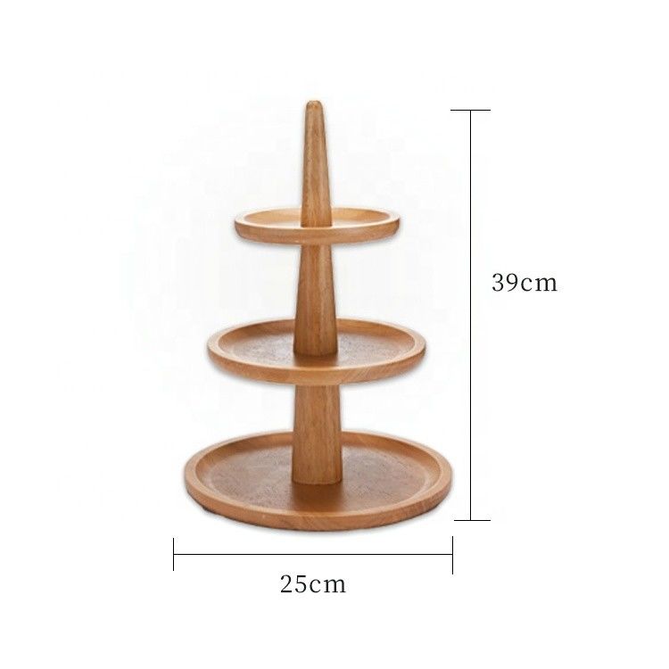 25x39cm Maßgeschneiderte Designs Eichenholz Kekse Dessert Stand für Nachmittagstee