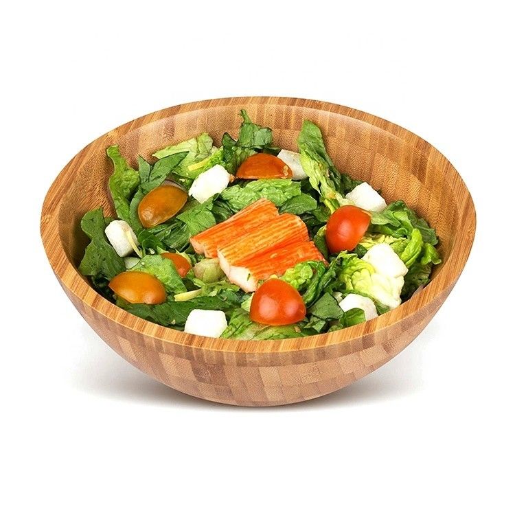 Minimalistisches Design Bambus Salat Schüssel Nachhaltig und wiederverwendbar für umweltbewusstes Essen