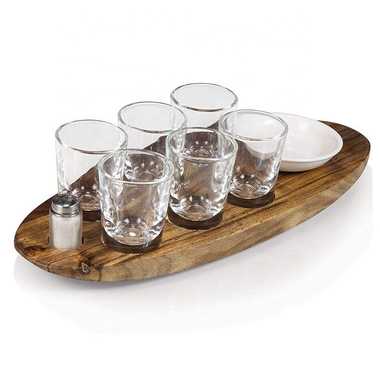 Holz-Kupfhalter Acacia Holz-Kupfhalter Schuss Glasbecher Tray mit Druck