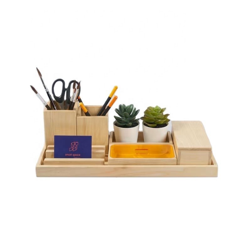 Custom Holz Schreibtisch Accessoires Set perfektes Geschenk für Männer Büro Organisation