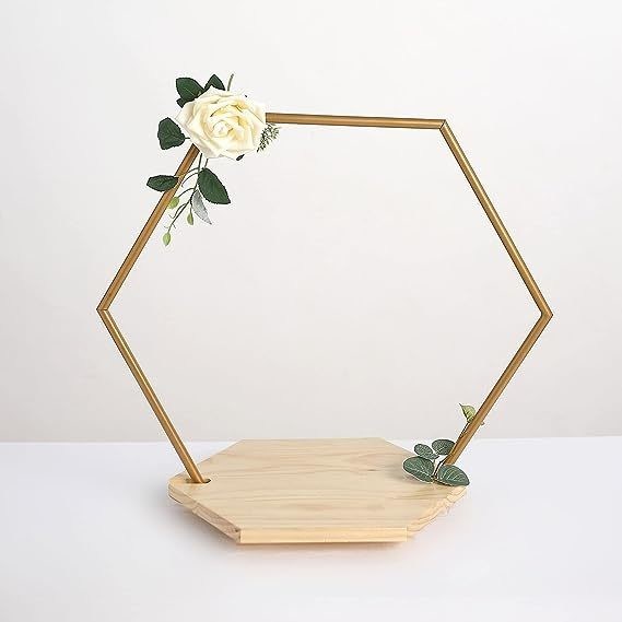 Customized Hexagonal Holzkake Stand mit Metallrahmen Bambus und Walnuss Ermäßigung