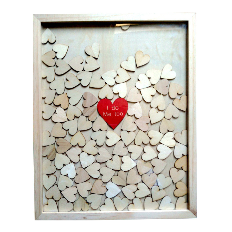 Verbrannte Holzrahmen Alternative Gästebuch für Liebe Anmeldebox Dekoration